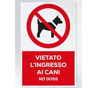GLOBAL CARTELLO SEGNALETICO - vietato l'ingresso ai cani - Segnale Adesivo Extra Resistente, Pannello in Forex, Pannello In Alluminio (Pannello In Alluminio, 10x15 cm)
