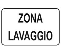GLOBAL CARTELLO SEGNALETICO - zona lavaggio - Adesivo Extra Resistente, Pannello in Forex, Pannello In Alluminio (Alluminio, 20x31 cm)