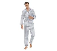 Global Design Concepts Men Flanella Pigiama Set 100% Cotone Due Pezzi Pigiama Set per Uomo, Primavera Autunno Inverno Uomo Pigiama Set Botton Down Maniche Lunghe con Coulisse Fondo S-XXL