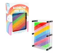 Global Gizmos 45149 Arcobaleno Pin Art Impression Toy/Ideale per casa e Ufficio/novità Regalo Divertente / 3D Fun Desktop Scultura Gadget/Classico Retro Game / 18 cm x 13 cm