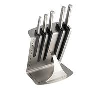 Global GU-505/6B UKON - Set professionale da 6 pezzi, CROMOVA in acciaio inox 18, contiene 5 coltelli da cucina e 1 blocco per coltelli, ad alto tenore di carbonio