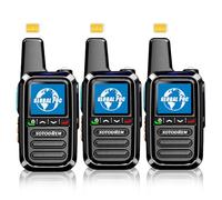 Global Lifetime Free Walkie Talkies Unlimited Range 4G LTE PoC(Push-to-Talk Over Cellular) Radios Nationwide PTT Two Way Radios Long Distance for Family, Logistics, Company 3pcs with sim Card