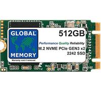 GLOBAL MEMORY 512 GB M.2 2242 PCIe Gen3 x2 NVMe B+M Key WWAN SSD per Lenovo Ideapad 3/530S/Thinkpad V15 P52S X280 T470P T480S T480 T495 LL 490 tonnellate 580