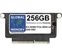 GLOBAL MEMORY Unità SSD M.2 PCIe Gen3 x4 NVMe da 256 GB, per MacBook Pro Retina, non touch bar A1708 (fine 2016 - metà 2017)