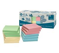 Global Notes 5654-88box - Memo adesivi Info Nature Recycling 75 x 75 mm, 100 fogli per blocchetto, imballati in scatola di materiale riciclato, giallo/blu/verde/rosa, 12 pz.