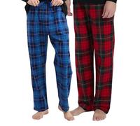 GLOBAL Pantaloni pigiama da uomo 100% flanella di cotone M