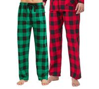 GLOBAL Pantaloni pigiama da uomo 100% flanella di cotone M