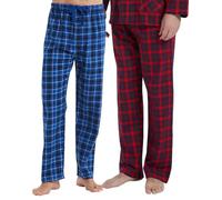 GLOBAL Pantaloni pigiama da uomo 100% flanella di cotone XL