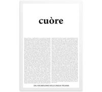 GLOBAL POSTER CON CORNICE DIZIONARIO - CUORE - DAL VOCABOLARIO DELLA LINGUA ITALIANA (31X42 CM, NERA)