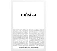 GLOBAL POSTER CON CORNICE DIZIONARIO - MUSICA - DAL VOCABOLARIO DELLA LINGUA ITALIANA (31X42 CM, BIANCA)