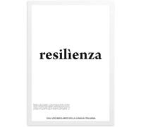 GLOBAL POSTER CON CORNICE DIZIONARIO - RESILIENZA - DAL VOCABOLARIO DELLA LINGUA ITALIANA (20X31 CM, NERA)