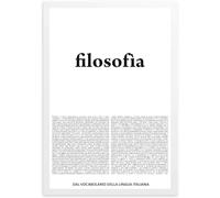 GLOBAL POSTER CON CORNICE - FILOSOFIA - DAL VOCABOLARIO DELLA LINGUA ITALIANA (30x40 cm, Bianco)