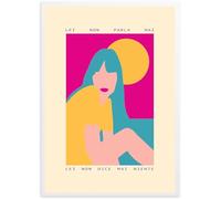 GLOBAL POSTER CON CORNICE - LEI NON DICE MAI NIENTE (21X30 CM, BIANCO)