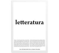 GLOBAL POSTER CON CORNICE - LETTERATURA - DAL VOCABOLARIO DELLA LINGUA ITALIANA (21x30 cm, Nero)