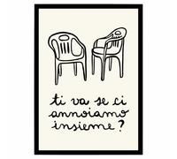 GLOBAL POSTER CON CORNICE - TI VA SE CI ANNOIAMO INSIEME (31X42 CM, NERA)