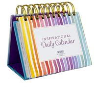 Global Printed Products, Calendario perpetuo motivazionale e ispiratore, giornaliero, girevole, con cavalletto autoportante (a righe arcobaleno) (lingua italiana non garantita)