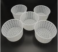 Global Technology 5 Pz. Fuscelle Forme contenitori da 900 gr. per Formaggio - Caciotta - Ricotta ecc. - Silicone - Cilindrico - Bianco