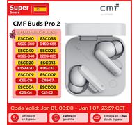 CMF by Nothing Buds Pro 2 Auricolari wireless con Audio HiFi, Cancellazione attiva del rumore ibrida da 50dB, 6 microfoni HD e Effetto audio spaziale - Arancione