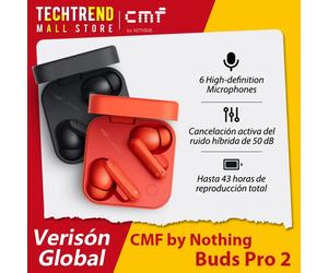 Global Verison CMF by Nothing Buds Pro 2 50 dB Hybrid Active Noise Cancellation Wireless Earbuds 6 HD MICS IP55 Bluetooth 5.3 CMF Buds Pro 2 Earbuds