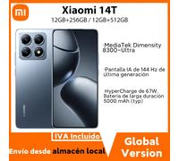 Global Version Xiaomi 14T 5G 256GB 512GB MTK Dimensity 8300-Ultra 144Hz AMOLED Display 50MP Leica Camera 67W HyperCharge 5000mAh Grey
