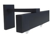 Globalcorporation Bastone Per Tenda Nero Minimal a Soffitto e Parete Doppio o Singolo Bastoni Moderni Binari da tende Scorritenda Riloga Zineffa Tendaggi Alluminio(160 Centimetri Doppio A Parete)
