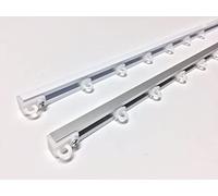 GLOBALCORPORATION Binario per tende a soffitto in alluminio bianco e argento con scorrevoli da interno bastone per tendaggi moderni scorrimento manuale strappo completo (400 Centimetri, BIANCO)