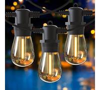 GlobaLink Catena Luminosa Esterno LED Collegabili, S14 Luci 16M/53FT con 15+1 Lampadine Infrangibili, IP65 Impermeabili Gazebo per Giardino Terrazza Partito-Bianco Caldo