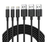 GlobaLink Cavo di ricarica per iPhone 3P1M, certificato MFi, cavo USB a Lightning, compatibile con iPhone 14, 13, 12, 11, Mini Pro Max SE 2020 X XR XS Max 8Plus, 7Plus, 6, 6s, 5, SE, iPad Air, nero
