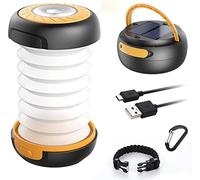 GlobaLink Lanterna da Campeggio Solare LED Ricaricabile Torcia Laterna Pieghevole Luce di Emergenza Solare e USB Caricabatterie Mobile per Giardino Campeggio Escursione Esterna Attività Aria Aperta