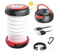 GlobaLink Lanterna da Campeggio Solare LED Ricaricabile Torcia Laterna Pieghevole Luce di Emergenza Solare e USB Caricabatterie Mobile per Giardino Campeggio Escursione Esterna attività Aria Aperta