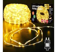 GlobaLink Tubo Luminoso LED Esterno 600LED 30M, Tubo Luci Natale IP65 Impermeabile Striscia Cavo PVC 9 Modalità, Decorazioni Natalizie,Patio,Giardino,Matrimonio,Piscina-Bianco caldo