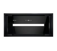 GLOBALO Cappa aspirante, cappa da incasso per cucina, ventilatore piatto, con illuminazione, larghezza di installazione 60 cm, vetro temperato, PINELIO 60.1 Black, nero [A+]