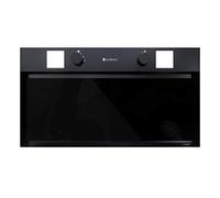 GLOBALO Cappa aspirante, cappa da incasso per cucina, ventilatore piatto, con illuminazione, larghezza di installazione, vetro temperato, SPEDTERO 60.2 Black i efficienza energetica B]