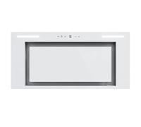 GLOBALO Cappa aspirante da incasso 60 cm, cappa da cucina per mobile base, cappa aspirante da cucina per mobile base serie Steel, acciaio verniciato, vetro temperato, Materi 60.1 White