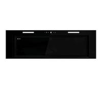 GLOBALO Cappa aspirante da incasso 90 cm, cappa da cucina per mobile base, cappa aspirante da cucina per mobile base serie acciaio, acciaio verniciato, vetro temperato, Materi 90.1 White
