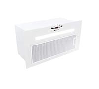 GLOBALO Cappa aspirante da incasso per cucina, ventilatore, filtro grasso, cappa sottopiano con illuminazione, larghezza di incasso 80 cm, 4 livelli di potenza, acciaio laccato, Agendero 80.2 White