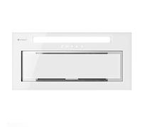 GLOBALO Cappa aspirante da incasso per cucina, ventilatore piatto, con illuminazione, larghezza 59,6cm, 4 livelli di potenza, vetro temperato e acciaio Loteo 60.4 Plus White
