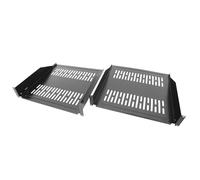 GLOBALRACK 2U16, 2U16, 2U16 - Mensola per server rack, universale, ventilata, a sbalzo, per rack e armadi di rete da 19", in acciaio resistente, portata 43,1 kg-2U, altezza 40,6 cm
