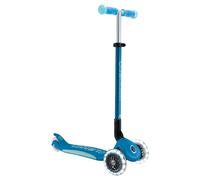 GLOBBER Elite Glow Lights - Monopattino per bambini, 120/80 mm, 3 ruote, regolabile, a LED, effetto bagliore, colore: petrolio