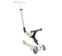 GLOBBER GO-UP Active Lights ECO - 3 in 1 triciclo e scooter 120/80 mm, 3 ruote, altezza regolabile, bianco cocco