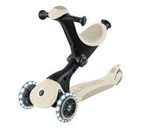 Globber - GO•UP DELUXE LIGHTS ECO 360 - monopattino evolutivo a 3 ruote con seduta girevole a 360°, poggiapiedi, luci LED e materiali sostenibili, per bambini da 15 mesi a 6 anni - beige cocco