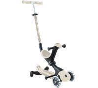 Globber - GO•UP DELUXE LIGHTS ECO 360 - monopattino evolutivo a 3 ruote con seduta girevole a 360°, poggiapiedi, luci LED e materiali sostenibili, per bambini da 15 mesi a 6 anni - beige cocco