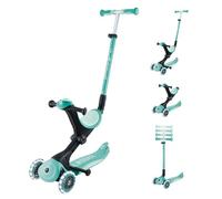 Globber - GO UP Deluxe Lights - Monopattino a 3 ruote con seduta, per bambini dai 15 mesi ai 6 anni, verde menta