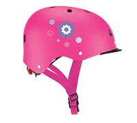Globber - KIDS HELMET XS / S - Casco di sicurezza con stampa per bambini e ragazzi , Rosa intenso - Fiori
