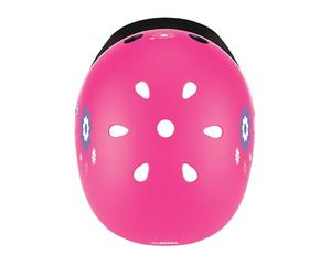 Globber - KIDS HELMET XS / S - Casco di sicurezza con stampa per bambini e ragazzi , Rosa intenso - Fiori