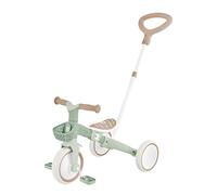 GLOBBER Learning Trike 3 in 1 Plus ECO - Triciclo e girante per bambini, 8/7", sella TPR, altezza regolabile, verde salvia