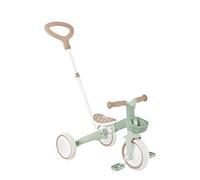 GLOBBER Learning Trike 3 in 1 Plus ECO - Triciclo e girante per bambini, 8/7", sella TPR, altezza regolabile, verde salvia
