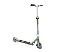 Globber - FLOW ELEMENT LIGHTS - monopattino pieghevole a 2 ruote con luce LED, freno posteriore e manubrio regolabile, dai 5 anni, per bambini e adolescenti - verde oliva