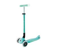 GLOBBER Elite Glow Lights - Monopattino per bambini, 120/80 mm, 3 ruote, regolabile, a LED, effetto bagliore, colore: Menta scuro