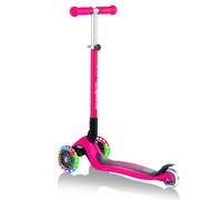 Globber primo foldable lights: monopattino 3 ruote rosso- per bambini 3-7 anni